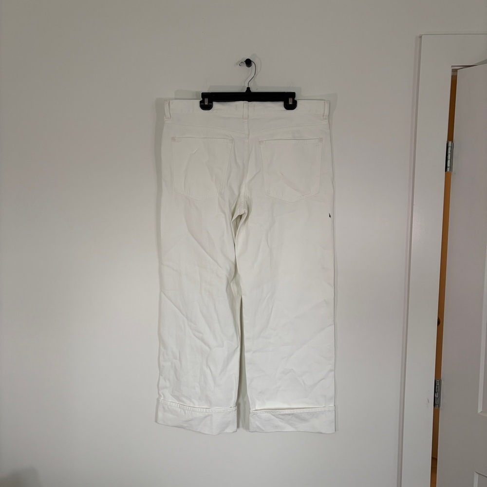 NWT Madewell Low-Slung Baggy Wide Leg White Denim Jeans rigid cotton size 32 - Picture 6 of 15
